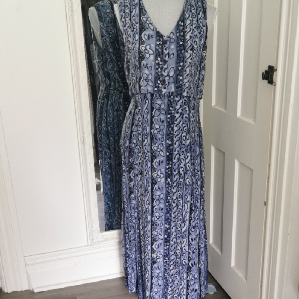 Vintage 70sCaliforniaGirl maxi dress, overlay sleeveless top with buttonsSize 16